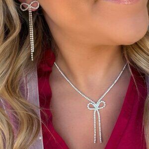 Park Lane Jewelry Santa Baby Necklace - Limited Edition Crystal Bow Pendant